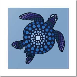 Blue Turtle Aboriginal Posters and Art